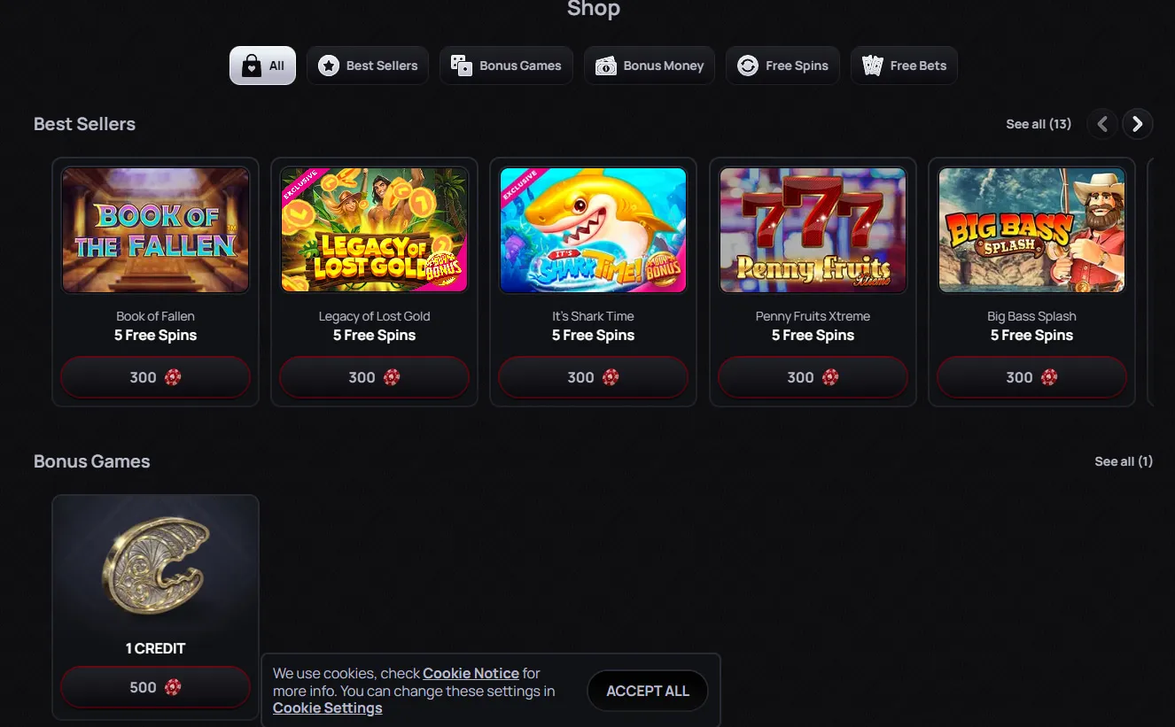 Spielangebot bei Casinova Casino