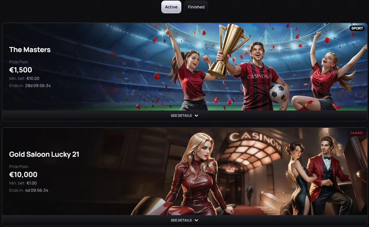 Anmeldung bei Casinova Casino auf dem Mobilger&auml;t